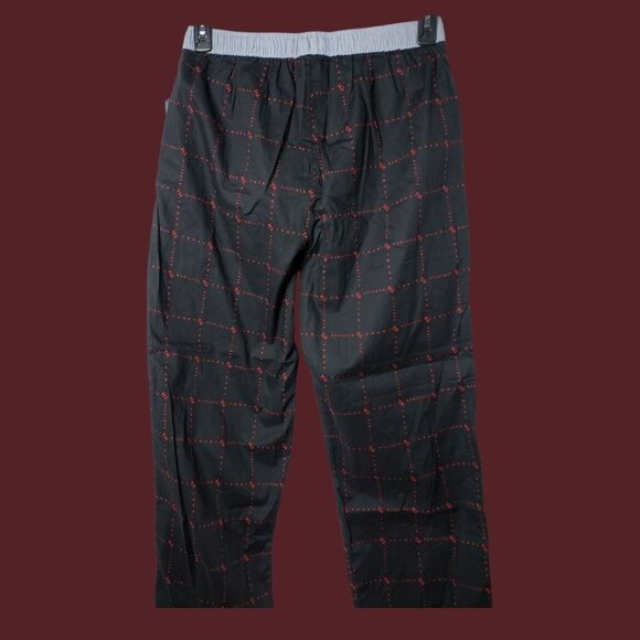Tommy Hilfiger Mens Sleepwear Pajama Pants Logo Print 100% Cotton Blk/red Medium - Picture 2 of 13
